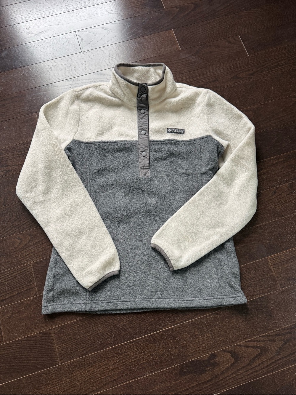 Columbia Two-Tone Fleece Pullover - Cream & Gray
